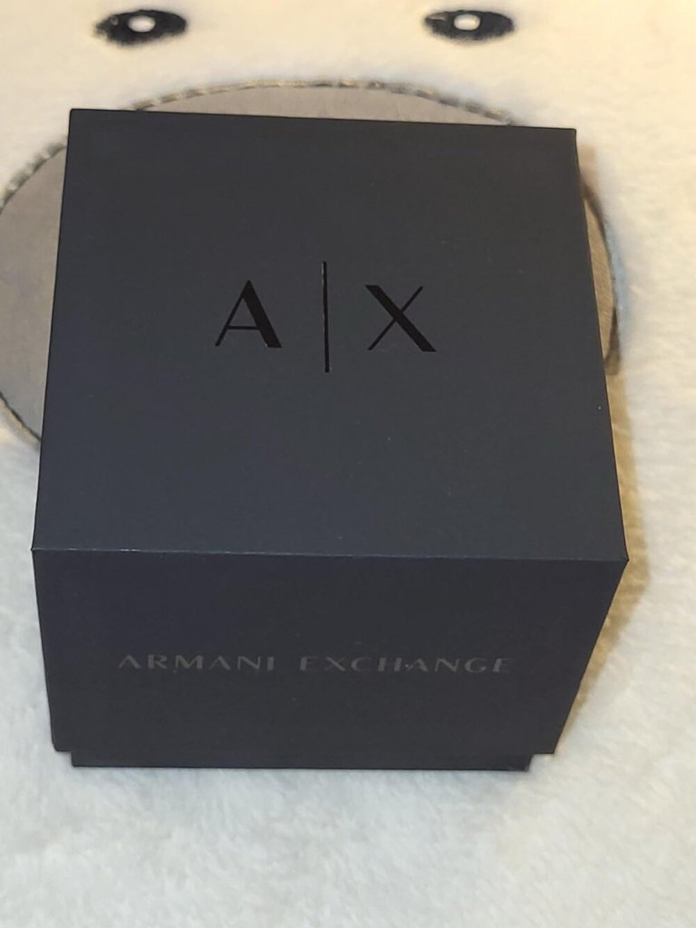 AX Armani Exchange black empty watch box & booklet NEW 3.5" x 3.5" x 3.25"